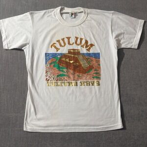 Tulum Maya Ruins T Shirt Large White Short Sleeve Graphic Tee‎